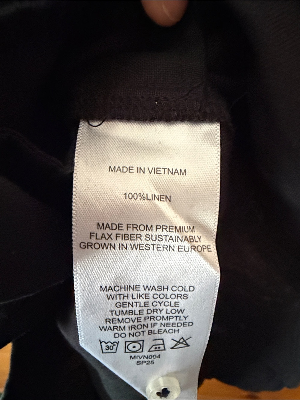 Quince European Linen Shirt Dress in Black - Picture 7 of 10